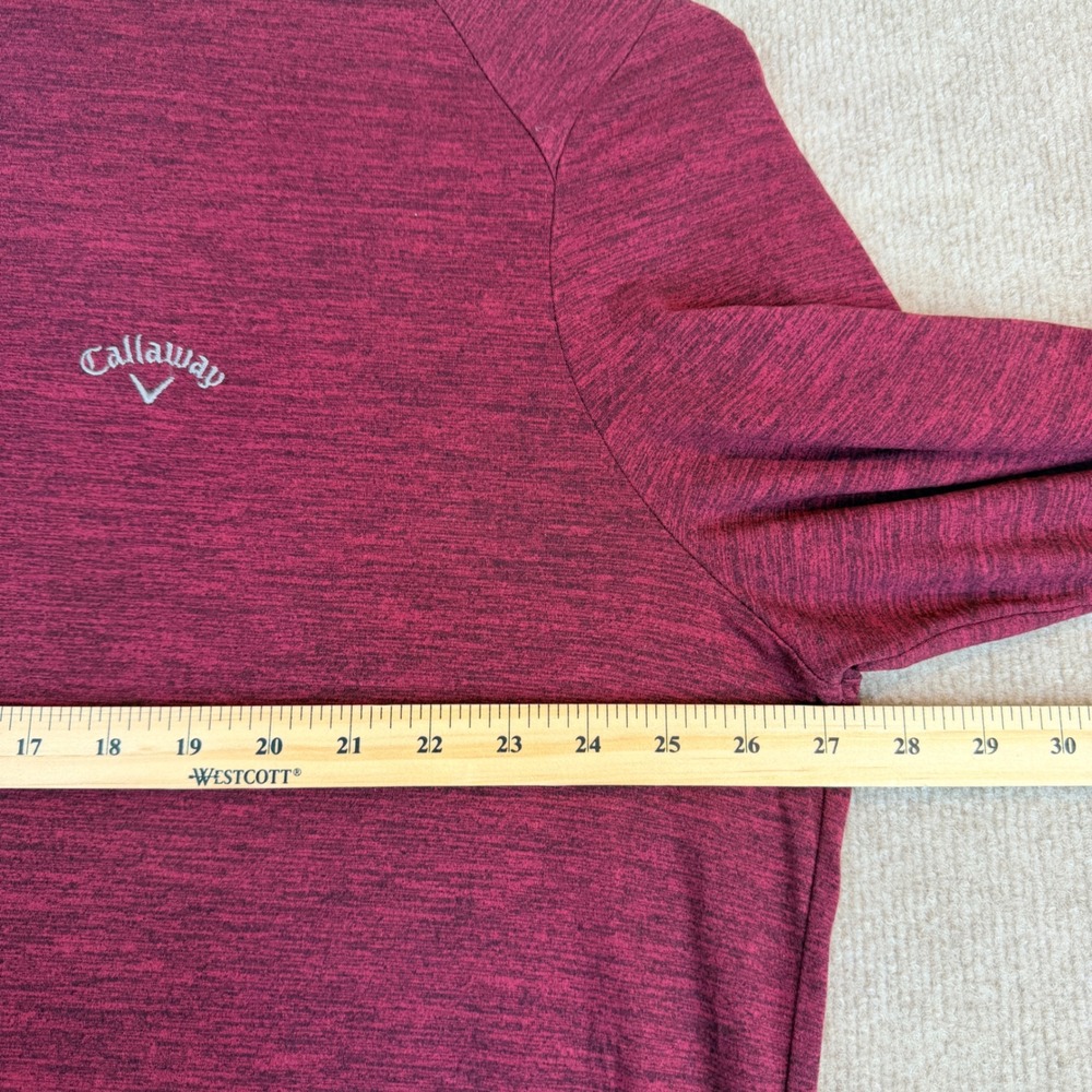 Callaway Mens XXL 1/4 Zip Golf Pullover Heather Burgundy Breathable Soft - Picture 5 of 13